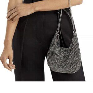 AQUA small crystal mesh women's shoulder bag